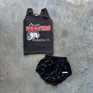Hooters Uniform Set Tank Top & Shorts PENSACOLA, FL Women's Size XS Black